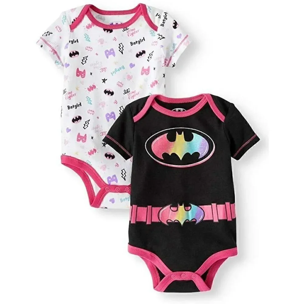 BATGIRL One piece Underwear Romper 2-pk Bodysuits Size 12M Baby